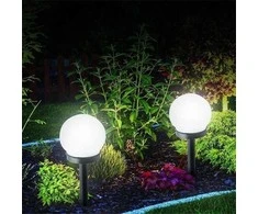 Įsmeigiamas LED lauko šviestuvas BURBULAS, įkraunamas saulės energija, ø10x35 cm