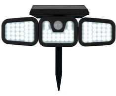 Įsmeigiamas LED lauko šviestuvas KAUFTEC, 74 LED, įkraunamas saulės energija, su judesio jutikliu
