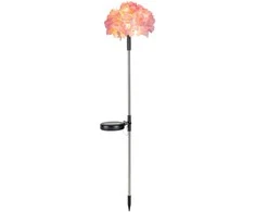 Įsmeigiamas LED lauko šviestuvas KAUFTEC FLOWER, įkraunamas saulės energija, 5x5x38cm, įv. spalvų