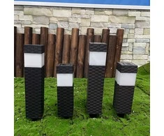 Įsmeigiamas LED lauko šviestuvas RATTAN, įkraunamas saulės energija, h39,5 cm