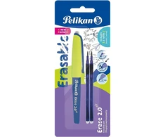 Ištrinamas rašiklis Pelikan Erase 2.0 su 2 mėlynais papildymais