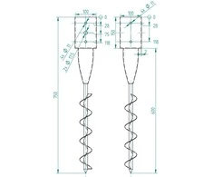 Įsukama atrama stulpams Arras 100x100x750mm karštai cinkuota