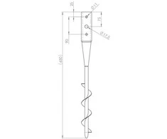 Įsukama atrama stulpams Arras 50x50x650mm karštai cinkuota