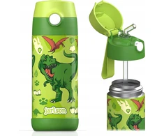 JARLSON CHARLI Bidon Dinozaur Žalias 350 ml Plienas Nierdzewna
