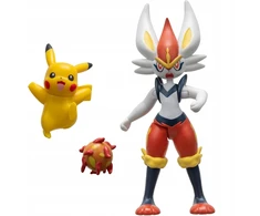 Jazwares Pokemon rinkinys 2 figūrėlės: Cinderace + Pikachu ir ugnies kamuolys PKW2904