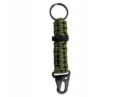 Jb Tacticals TAKTINĖS KARABINĖS IŠLIKIMO RAKTŲ ŽIEDAS PARACORD VIRVĖ FLINT ASG 34-GRN
