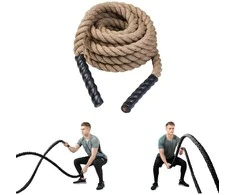 Natūrali jėgos-kovos virvė iš sizalio inSPORTline Waverope Base 9m 40mm 5,7kg