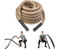 Natūrali jėgos-kovos virvė iš sizalio inSPORTline Waverope Base 15m 50mm 15,8kg