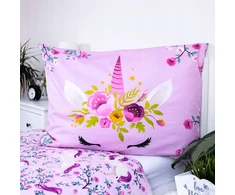 Jerry Fabrics Photoprints Sweet Home vaikiškas patalynės komplektas Flowers, 140x200, 2 dalių