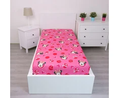 Jerry Fabrics VAIKŲ MEDVILNINĖ PALANKA su elastine juostele 90x200 MINNIE MOUSE Rožinis