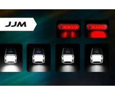 JJM LED Galingas dviračio žibintas priekinis galinis nuotolinio valdymo signalas 1200lm SET