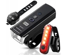 JJM LED Galingas dviračio žibintas priekinis galinis nuotolinio valdymo signalas 1200lm SET