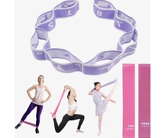 JOGOS DIRŽELĖ 90 CM ELASTINIS 8 KILPŲ FITNESS ATSPARUMŲ JUOSTŲ RINKINYS