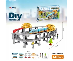 Joy4Kids Wielopoziomowa Kolejka elektrinė 140 dalys Duży Tor Pociąg Wagony