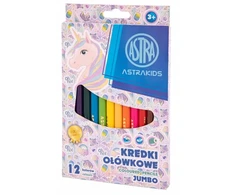 Jumbo Astrakids Vienaragis spalvoti pieštukai - 12 spalvų