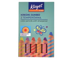 Jumbo pieštukai su drožtuku Kayet, 6 vnt.