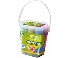 Jumbo spalvotos kreidos 10 vnt. kibirėlis CRICCO
