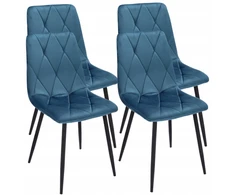 Jumi 4 x minkštas dygsniuotas aksominis krėslas, moderni svetainė KITCHEN