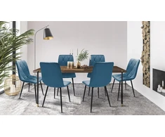 Jumi 4 x minkštas dygsniuotas aksominis krėslas, moderni svetainė KITCHEN