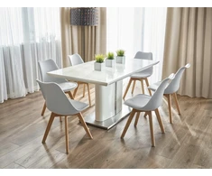 Jumi Balta skandinaviška kėdė su pagalve buko kojomis, skirta virtuvei Living Room Deluxe