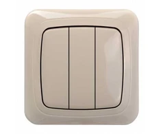Jungiklis su rėmeliu ALFA, 3 klavišų, smėlio sp.