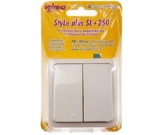 Jungiklis su rėmeliu SL 250, 2 klavišų, smėlio sp.