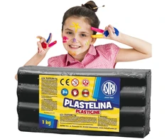 Juoda plastelina vaikams, 1kg, Astra, mokyklinė, minkšta