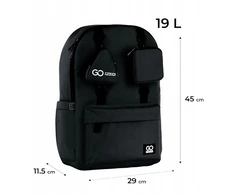 Juodas jaunimo kuprinė Gopack su priedais, 19l
