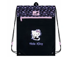 Juodas mokyklinis batų krepšys mergaitėms su Hello Kitty Kite kišene