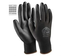 Active Gear Juodos poliuretano pirštinės XXL 12 vnt.