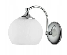 Jupiter Kinkiet LARGO Sidabrinė Baltas Szklany Klosz 1xE27 Lampa Ścienna Do Pokoju Dom