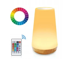 JYSafora PRIJUNGTAMAS RGB LED NAKTINIS LEMPAS VAIKAMS SU LIETIMO JUTIKLIU + NUOTOLINIO PULTU