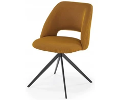 K546 Garstyčių juoda metalinė pasukama kėdė Modern Halmar