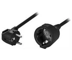 Kabelis DELTACO CEE 7/7 į CEE 7/4 (Schuko), 3.0m, juodas / DEL-112C