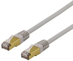 Kabelis DELTACO S / FTP Cat6a, LSZH, 1m, pilkas / SFTP-61AH