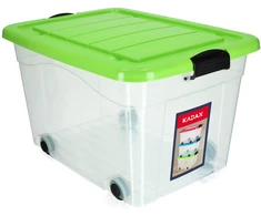 Kadax Didelis 60l talpos plastiko dėžė su ratukais žaislams