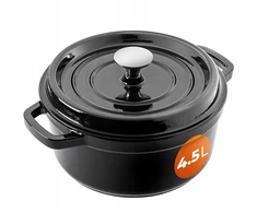 Kadax EMALINIS KETUS PUODAS 4,5L SU DANGIU DUJINĖ KROSTELĖ JUODA 23cm