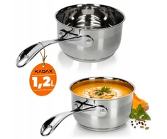 Kadax PUODAS, PLIENO PADAŽAS, 1,2 L, RANKENĖ, DUJOS, INDUKCINĖ, NERŪDŽIASIS PLIENAS