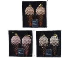 Kalėdinių eglės žaisliukų rinkinys DECORIS Forest Pinecone, 3 rūšys, 6 x 12,5 cm, 2 vnt