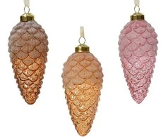 Kalėdinių eglės žaisliukų rinkinys DECORIS Forest Pinecone, 3 rūšys, 6 x 12,5 cm, 2 vnt