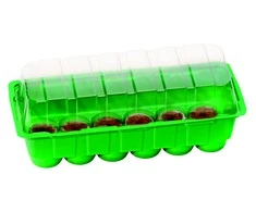 Kambar.šiltnamis su 10 kokoso pluošto tablečių 26x11x7cm plastikinis/žalias