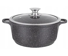 Kamberg 0008031 Puodas 20 cm Aliuminis su dangteliu indukcinis juodas