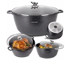 Kamille PUODAS 36cm 13,5L TRADICINIS AKMENIS SU DANGIU DUJŲ INDUKTACIJA