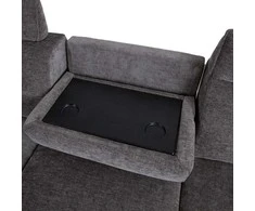 Home4You Kampinė sofa DAYTON LC, elektrinis atlošas, tamsiai pilka