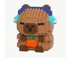 Kapibaros blokeliai su vaisiais 380 vnt. CAPYBARA statybiniai blokeliai