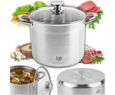 Karl Hausmann DIDELIS PUODAS 19L INDUKCINIŲ DUJŲ AUKŠTAI PLIENINIS PUODAS GASTRO KIETUS DANGIS