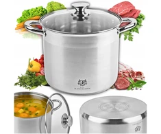 Karl Hausmann DIDELIS PUODAS 7,2L INDUKCINIŲ DUJŲ AUKŠTAI PLIENINIS PUODAS SU GASTRO KIETAUS dangteliu