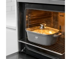 Karl Hausmann DIDELIS PUODAS INDUKCINIS DUJINIS GRANITINIS PUODAS 6,5L 28cm SU DANGIU PILKAS PUODAS