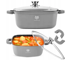 Karl Hausmann DIDELIS PUODAS INDUKCINIS DUJINIS GRANITINIS PUODAS 6,5L 28cm SU DANGIU PILKAS PUODAS