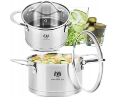 Karl Hausmann INDUKCINĖS DUJINĖS NERŪDIJANTOJO PLIENO 1,9L 16cm SU DANČIU MAŽAS PUODAS
